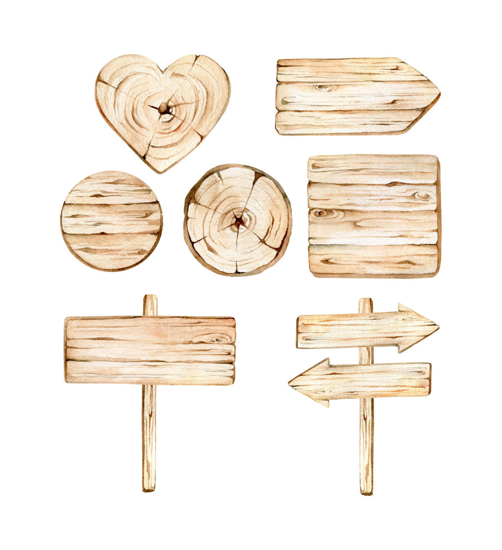 مجموعه تخته‌های چوبی آبرنگی