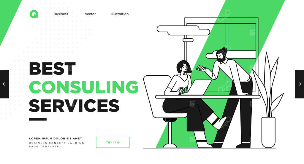 طرح اسلاید ارائه یا طراحی سایت صفحه فرود - مفاهیم تجاری و تصویرسازی‌ها