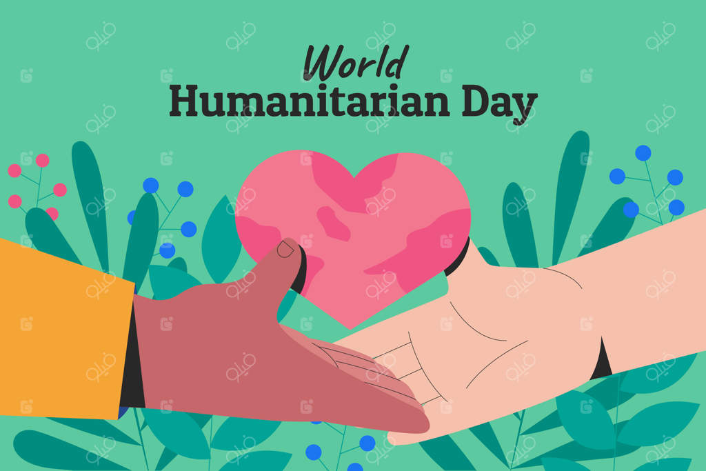 تصویرسازی روز جهانی بشردوستی به سبک دستی و تخت