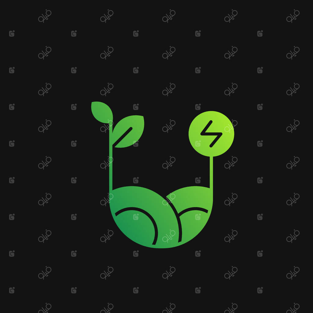 آیکون باغ و انرژی زیست‌محیطی: انرژی رایگان، بوم‌شناسی، انرژی تجدیدپذیر و سبز. آیکون گرافیکی.