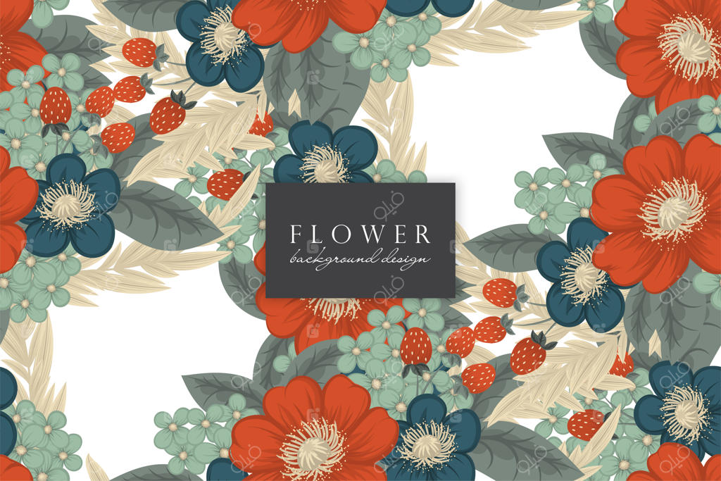 طرح گلدار یکپارچه در وکتور