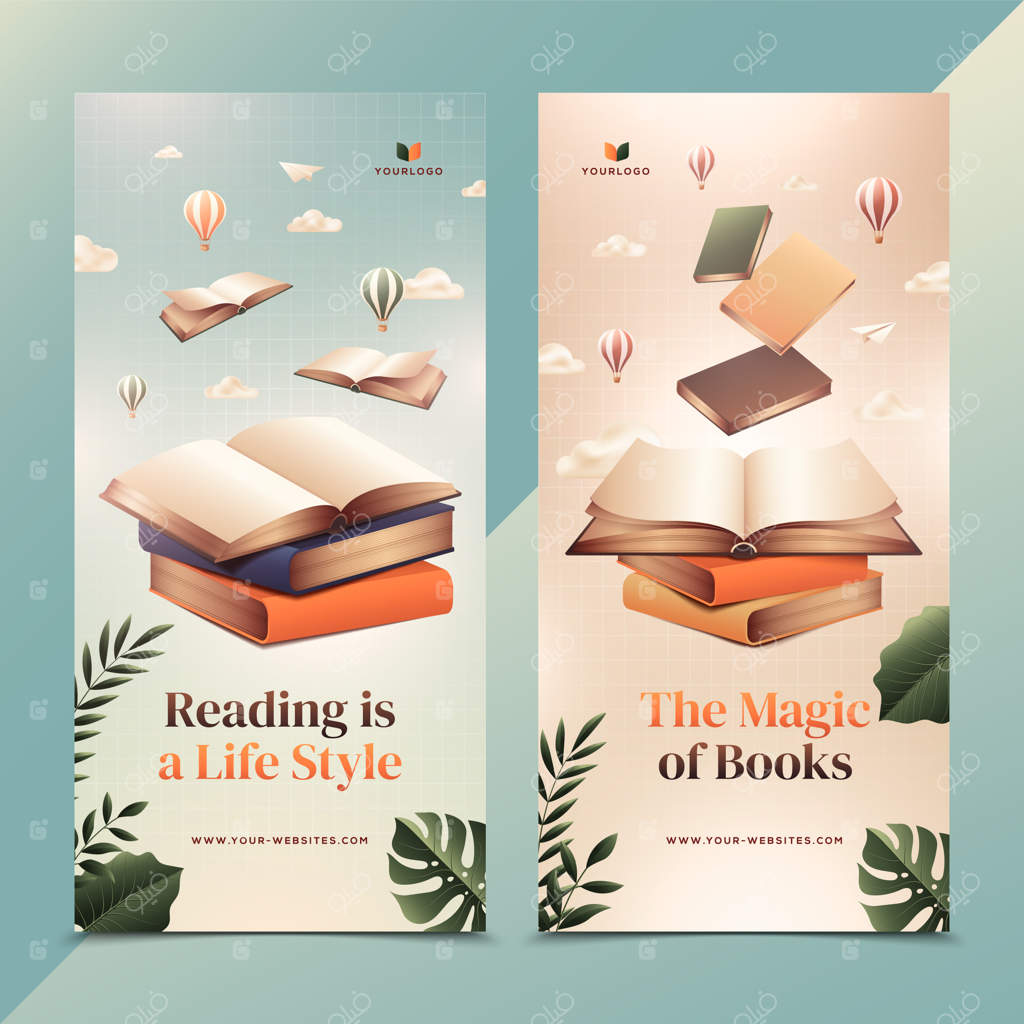 بنرهای کتاب با سبک واقع‌گرایانه