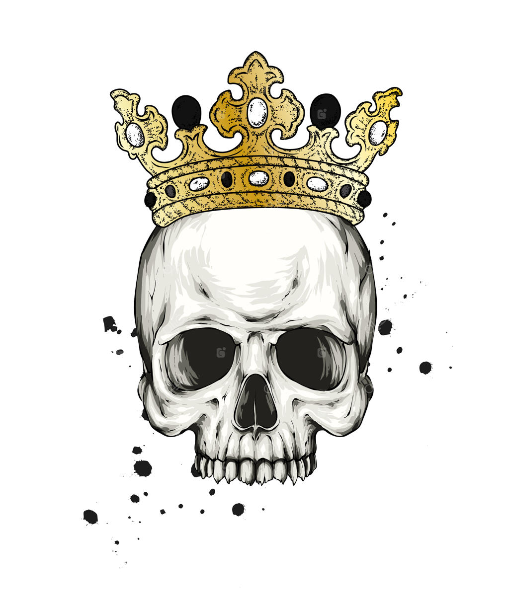 جمجمه ترسناک با تاج: هالووین و پاییز