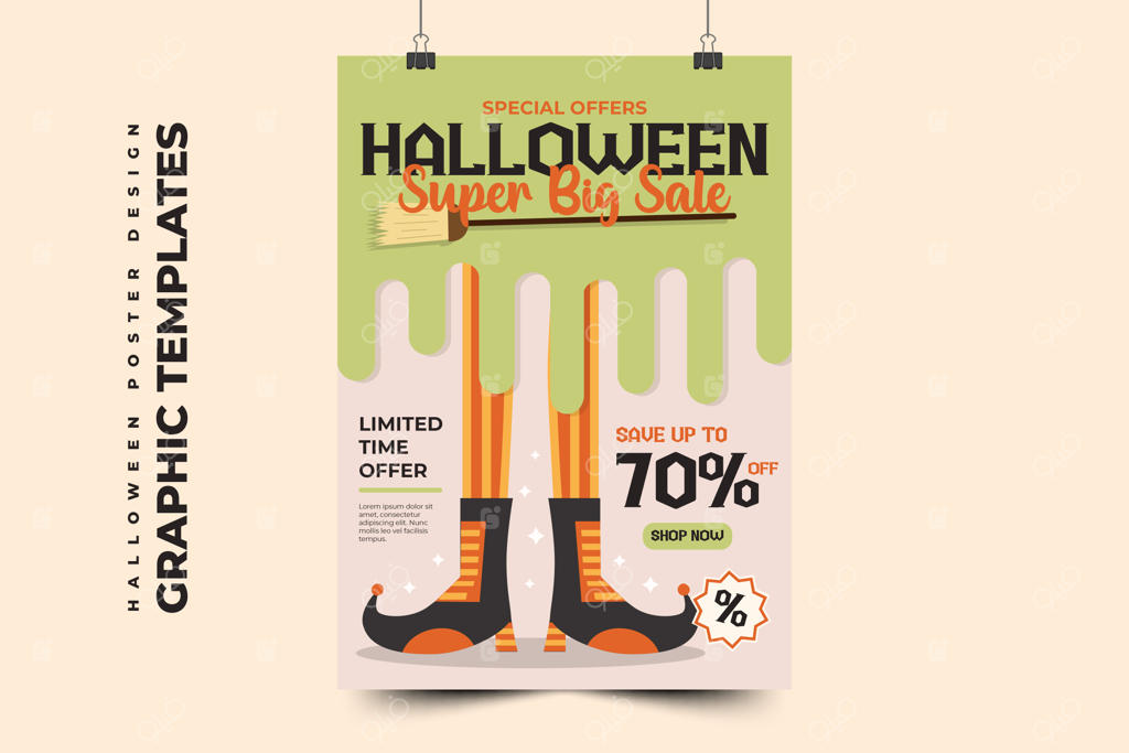 طرح گرافیکی هالووین: ساده و شیک، قابل سفارشی‌سازی آسان