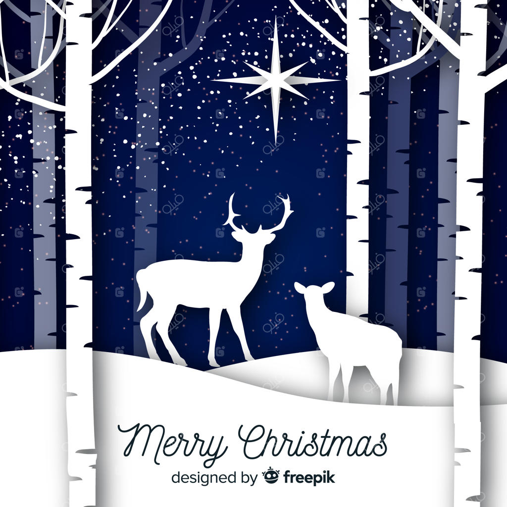 پس‌زمینه کریسمس با حیوانات