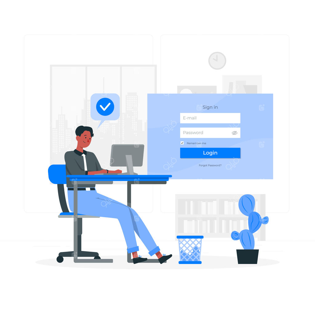 تصویر مفهومی ورود به کامپیوتر