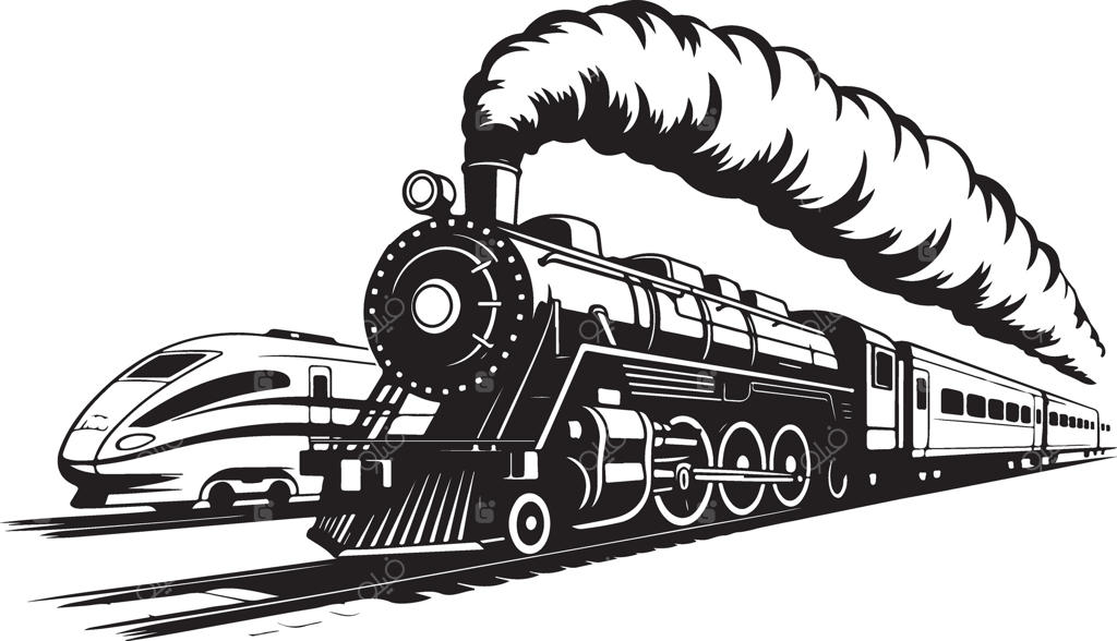 لوکوموتیو قطار بخار و واگن قطار سریع‌السیر