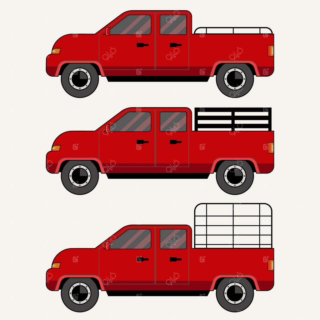 طراحی گرافیکی وانت به صورت وکتور روی پس‌زمینه سفید