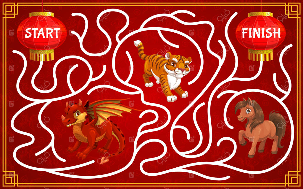 ماز کودکان و بازی سال نو با حیوانات زودیاک چینی
