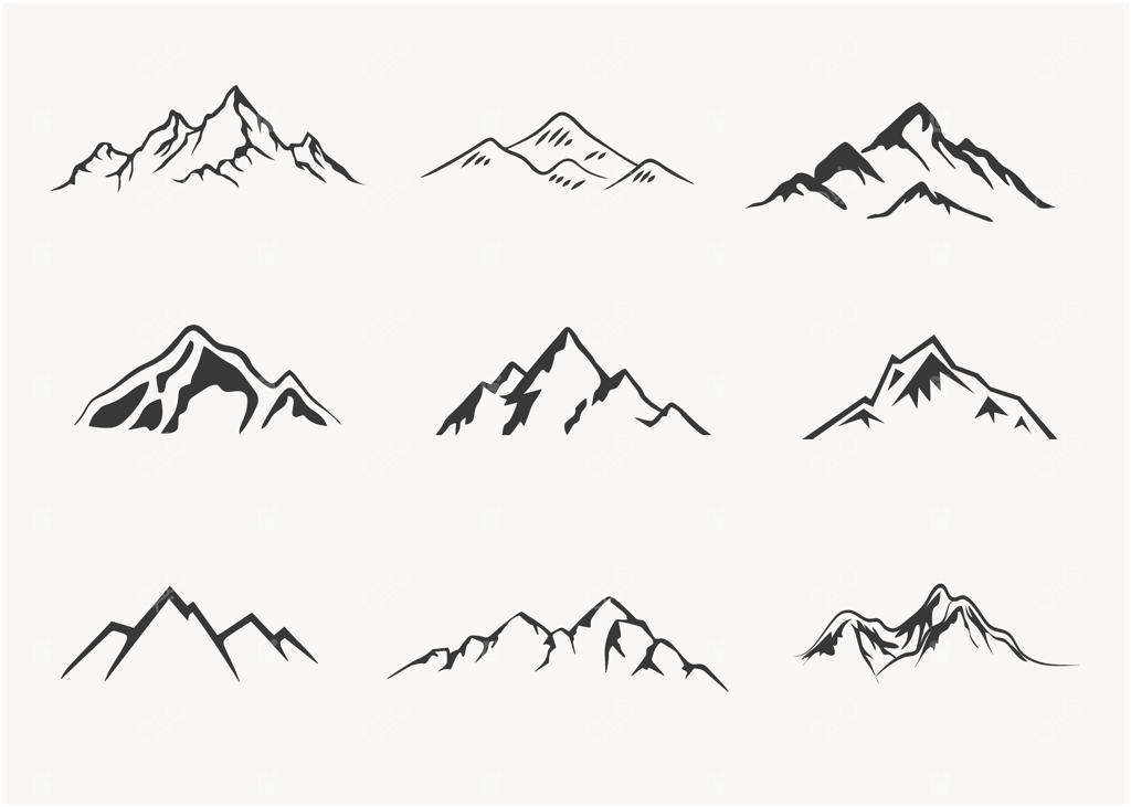 وکتور، آیکون و طرح‌های گرافیکی سیلوئت کوه