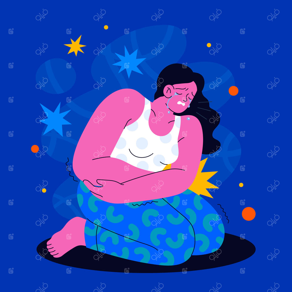 زنی با درد قاعدگی و شکم درد