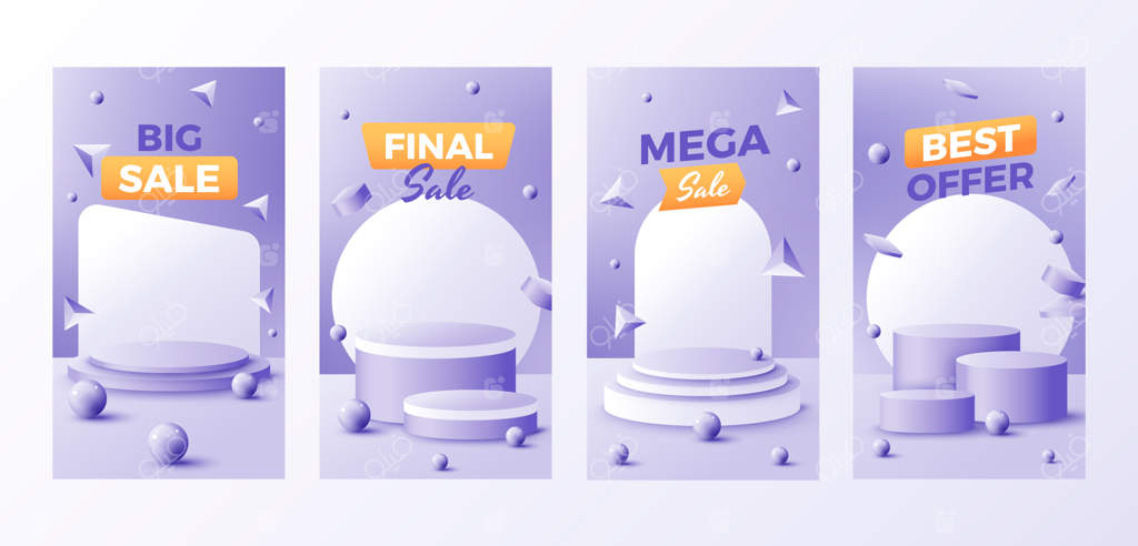 مجموعه استوری‌های اینستاگرام با طراحی گرادیان