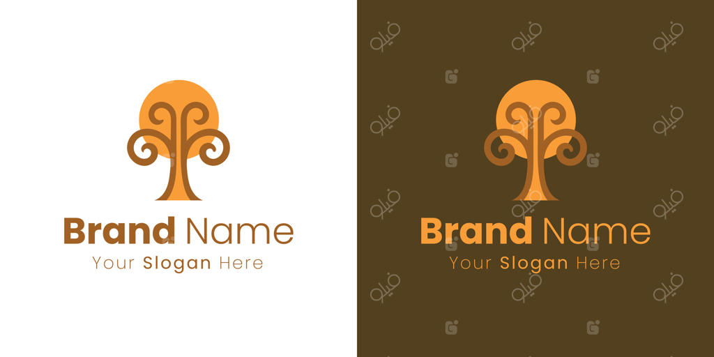 طراحی لوگوی درخت شیک برای هویت برند و شناخت بصری