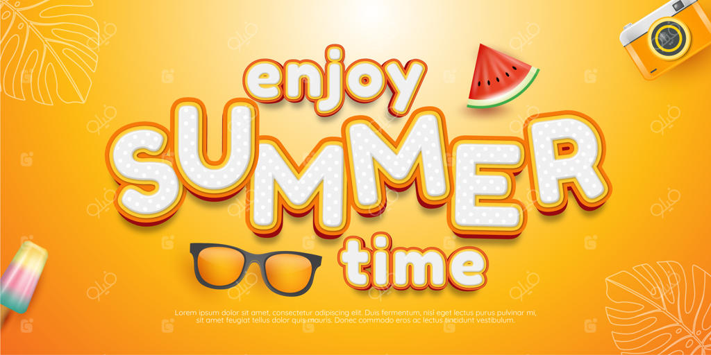 افکت متنی قابل ویرایش: لذت‌بردن از تابستان با سبک‌های تصویری