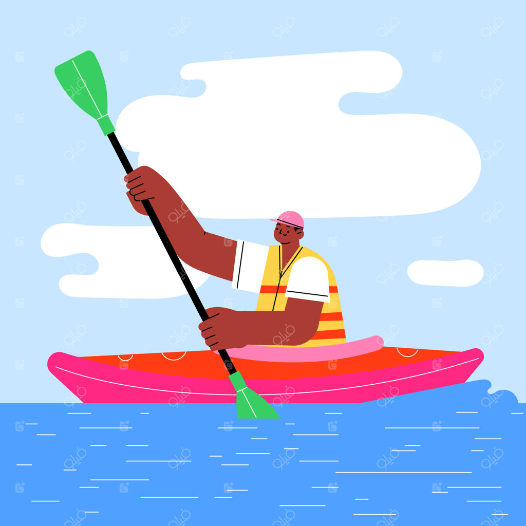 تصویرسازی دستی کایاک‌سواری