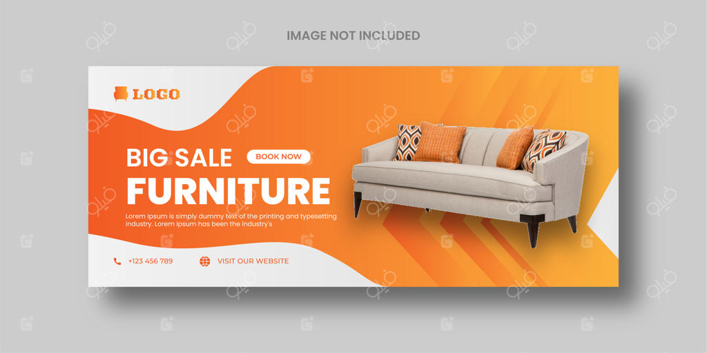 طراحی کاور فیسبوک و بنر وب فروش ویژه مبلمان