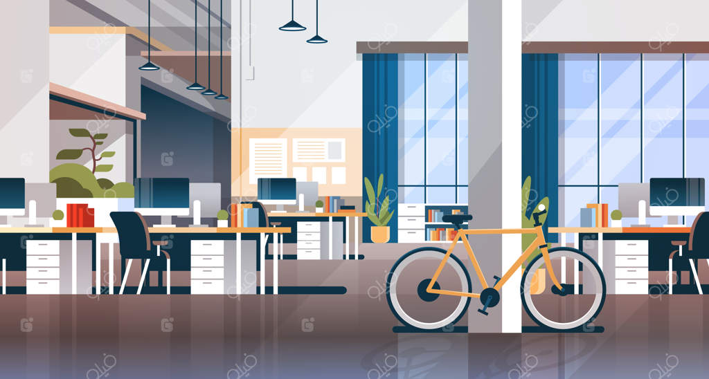 دفتر خلاقانه و فضای کار اشتراکی: دکوراسیون مدرن با میزهای افقی