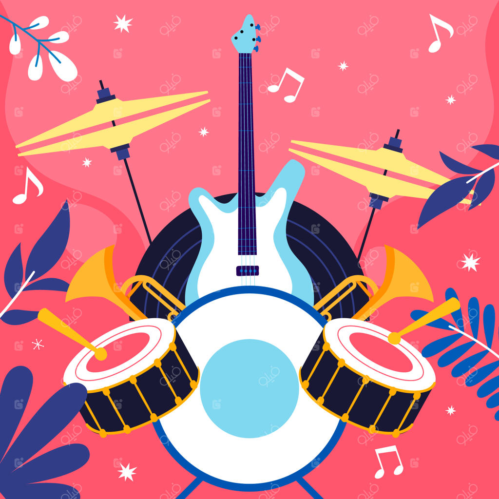 تصویرسازی دستی برای جشن روز جهانی موسیقی