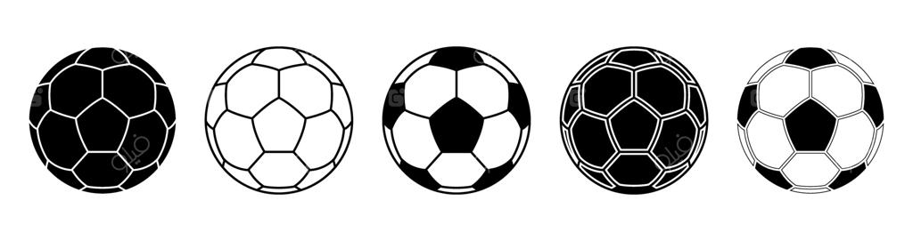 ایکن‌های توپ فوتبال در سبک‌های خطی، گلیف و فلت