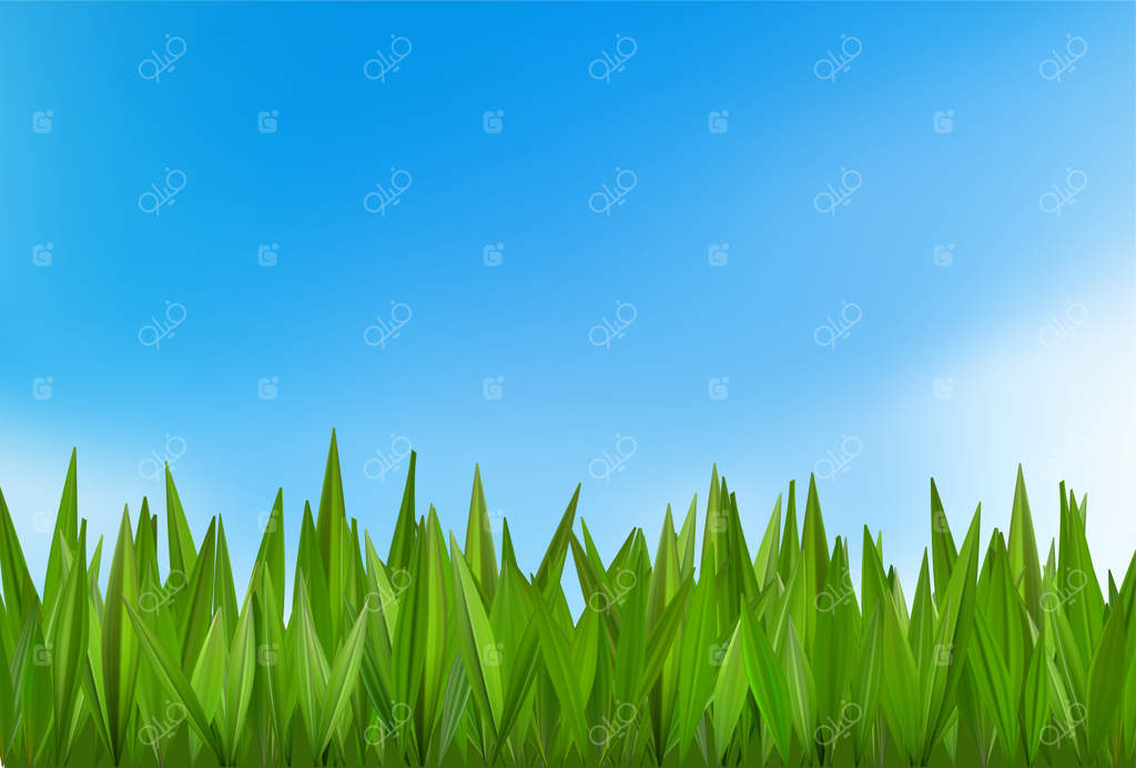 پس‌زمینه‌ای از آسمان و علفزار: میدان سبزرنگ بهاری، آسمان آبی. منظره آفتابی تابستان همراه با ابرهای پراکنده. دشت، باغ و چمنزار طبیعت. روزی با هوای تازه در پارک یا تپه‌های مزرعه‌ای. بافت برگ‌های واقعی در نور.