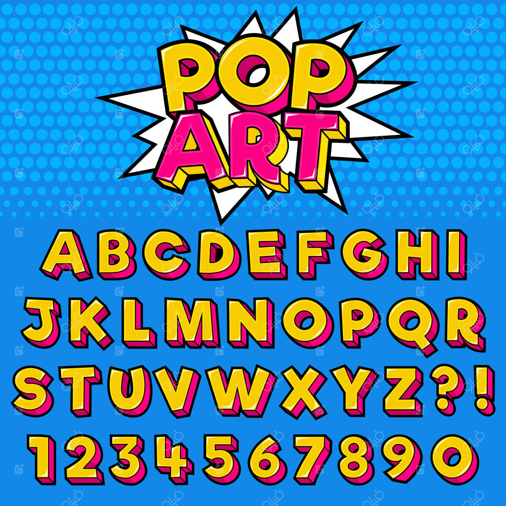 طراحی سبک هنر پاپ: حروف الفبا با اعداد