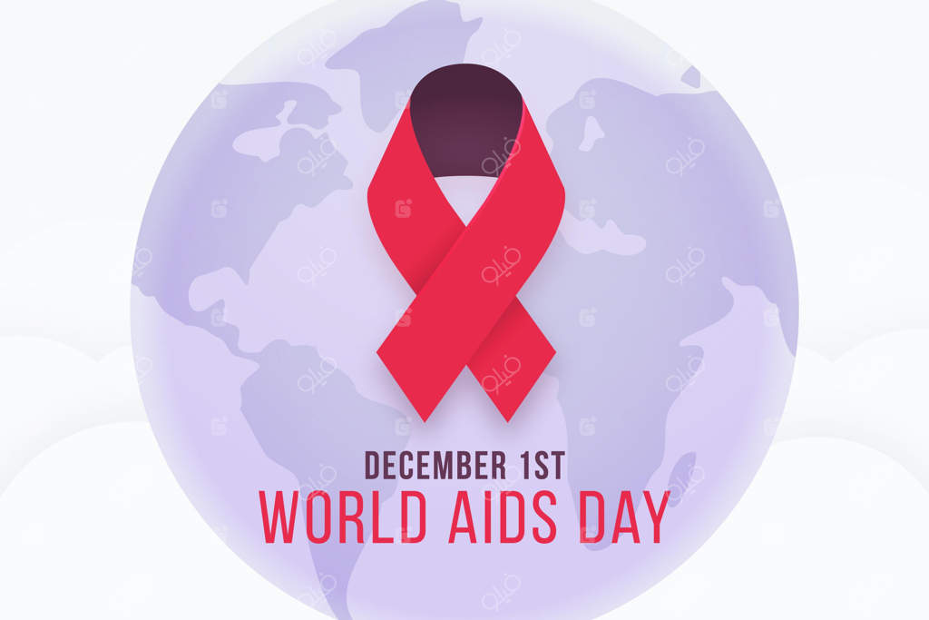 نماد روبان قرمز برای روز ایدز با تصویرسازی