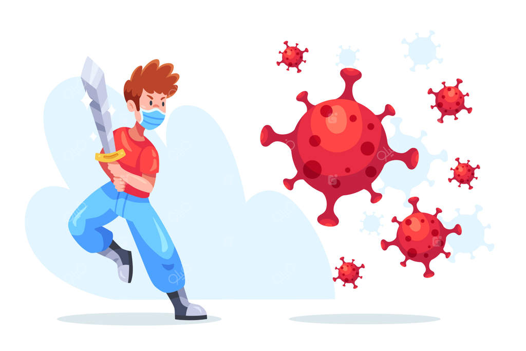 مرد جنگجو در نبرد با ویروس