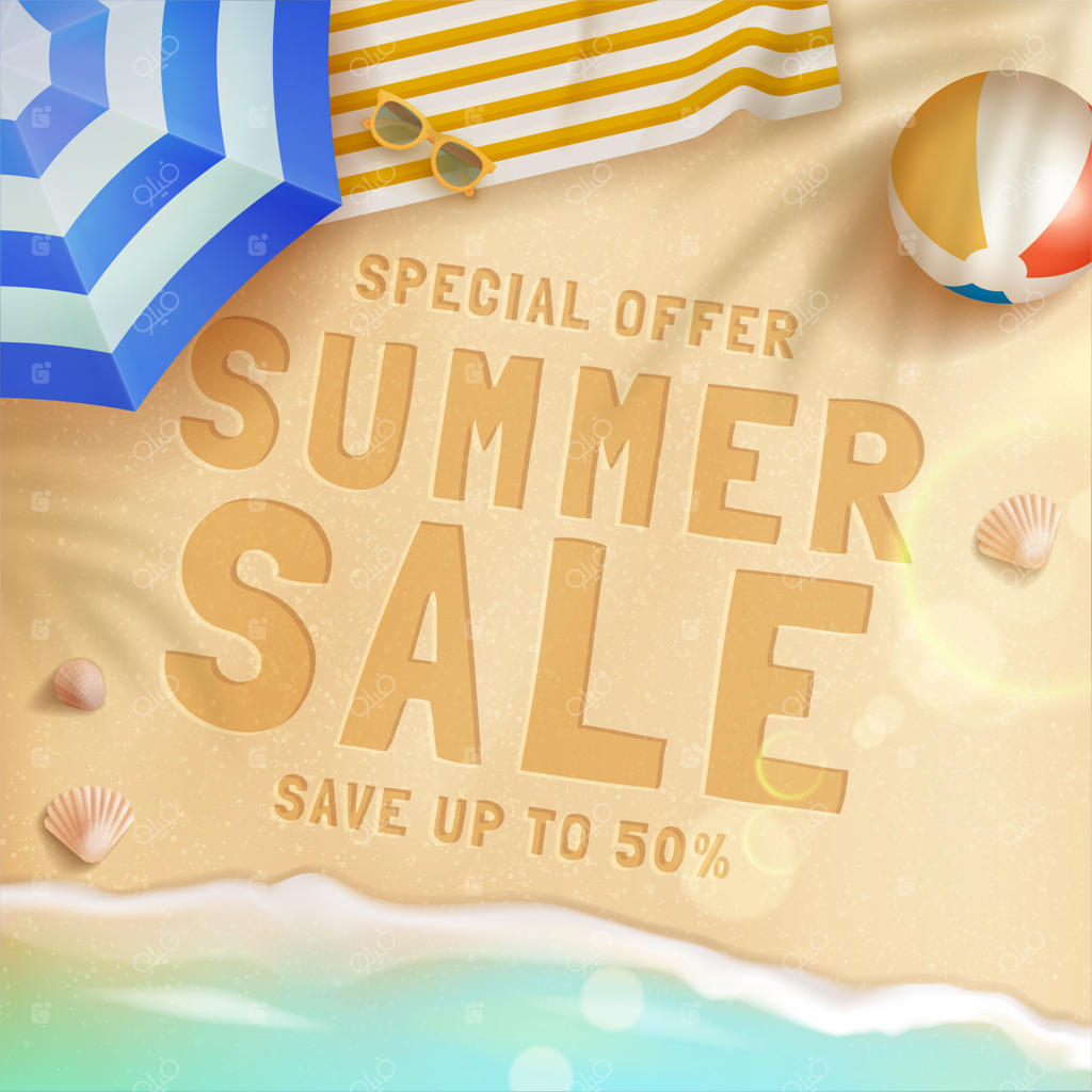 طراحی مفهومی تخفیفات واقع‌گرایانه تابستانی