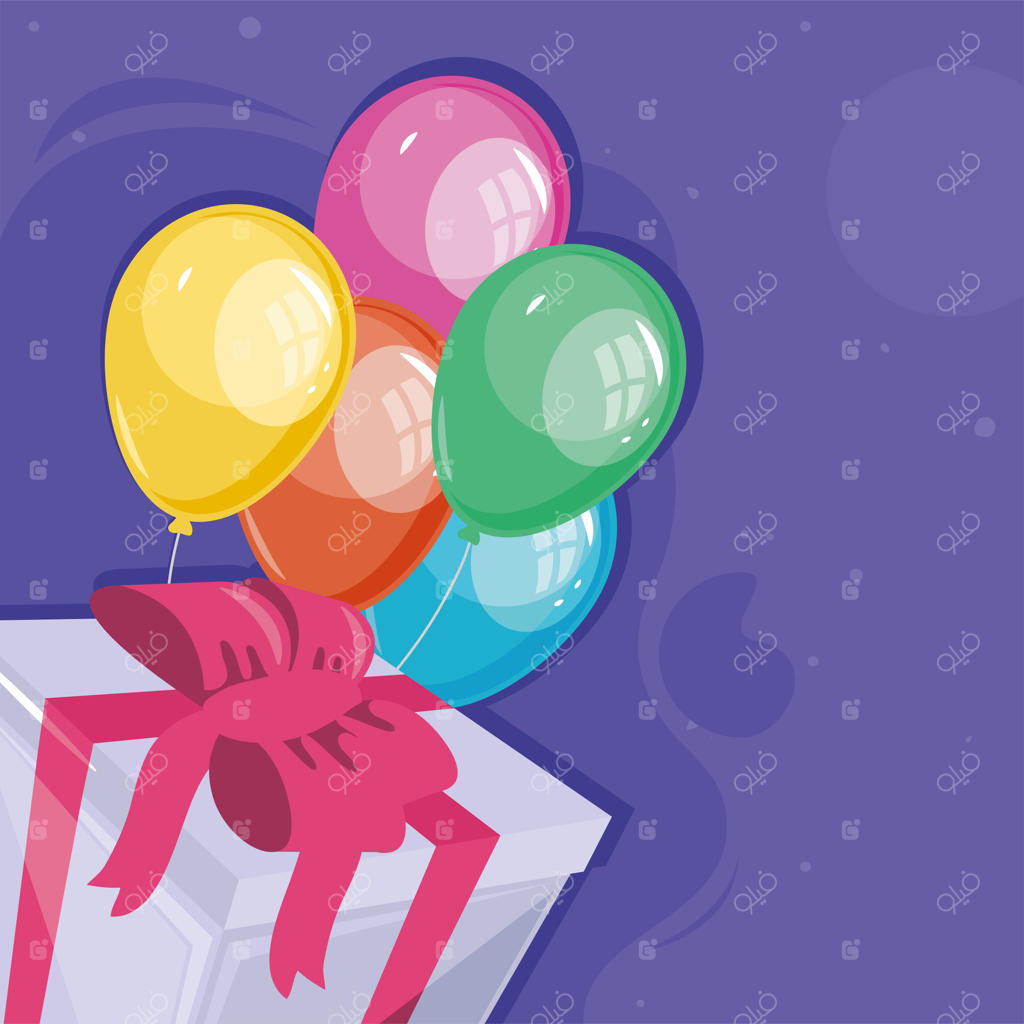 تزیین جشن تولد با هدیه و بادکنک‌ها
