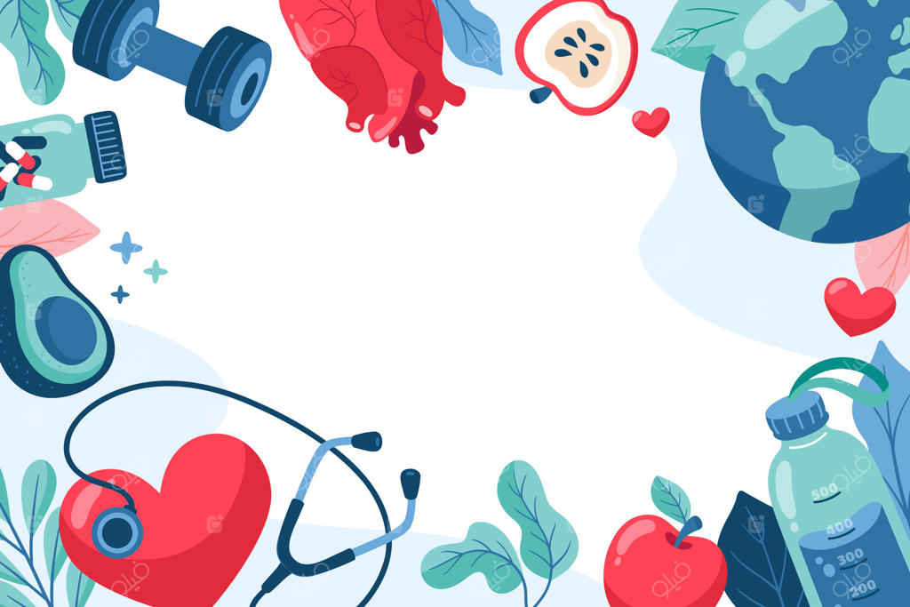 پس‌زمینه طرح دستی و تخت روز جهانی قلب