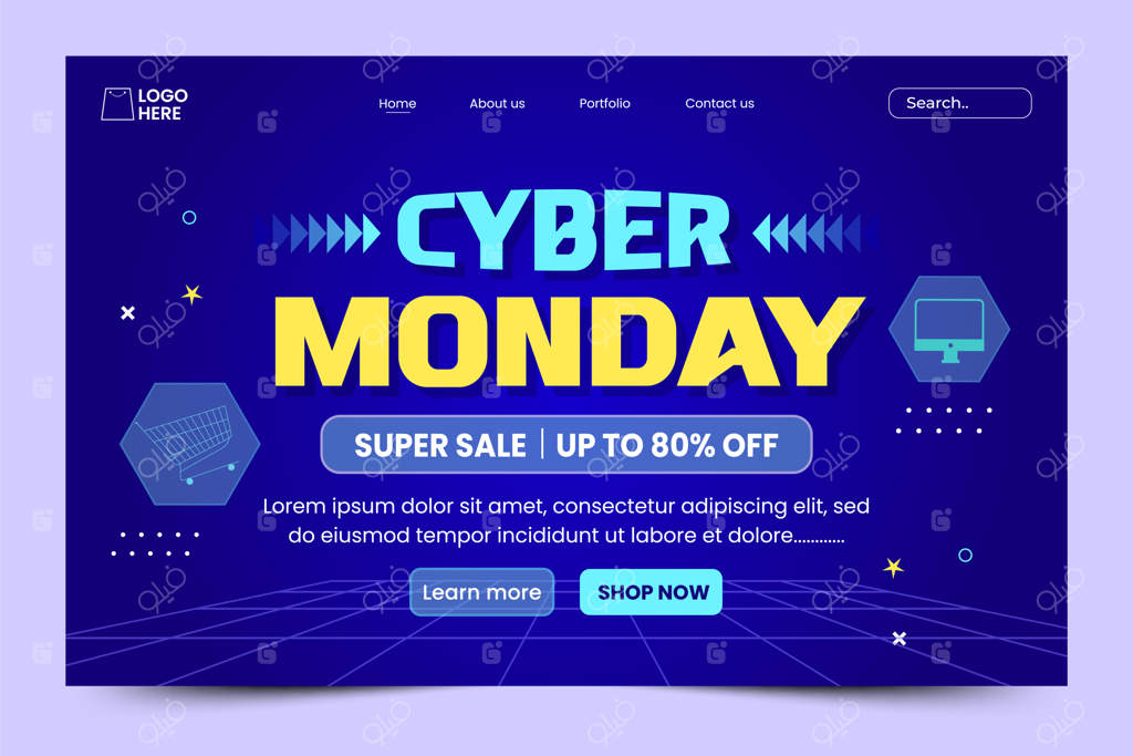 قالب طراحی صفحه فرود برای سایبر ماندی به راحتی قابل سفارشی‌سازی است