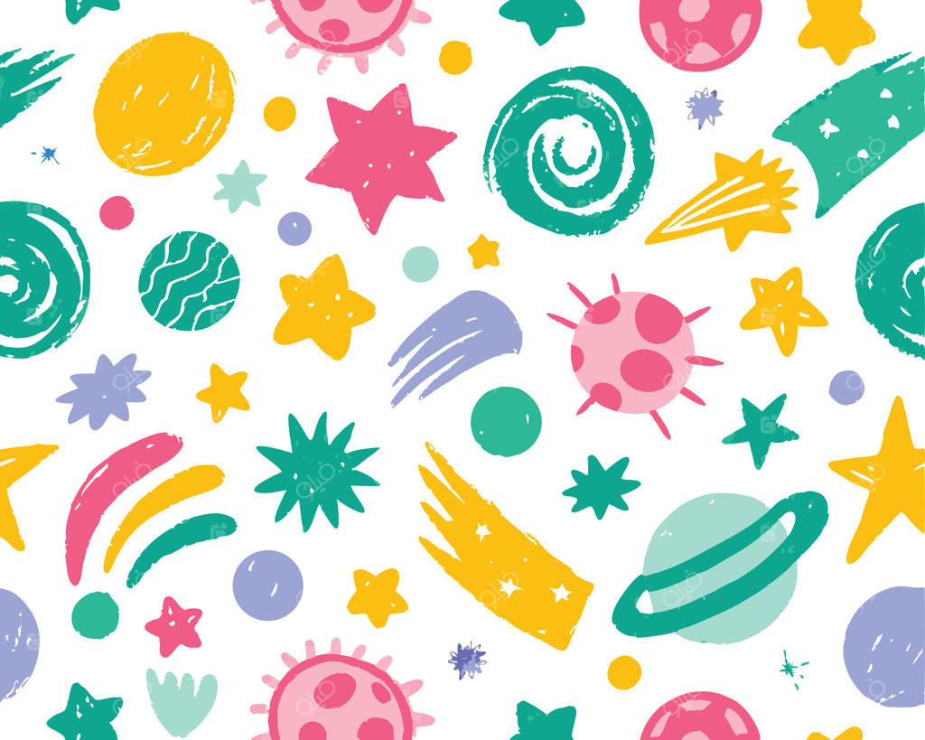 نقاشی‌های دستی با مدادشمعی از اشکال و فلش‌ها