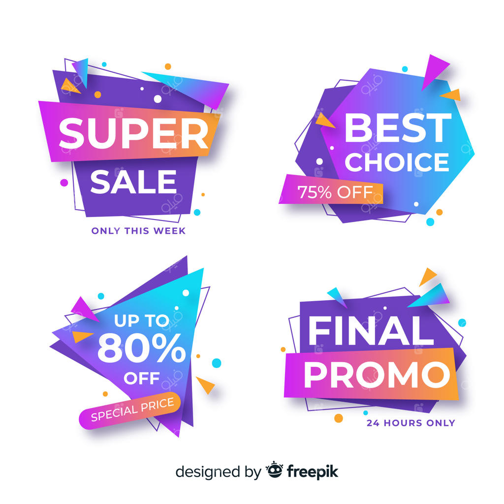 مجموعه بنرهای فروش به سبک اوریگامی