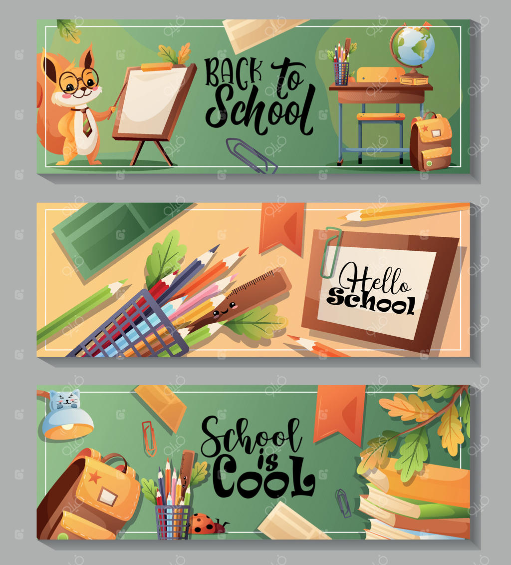 تصاویر فان و جذاب بازگشت به مدرسه برای کودکان به صورت وکتور حرفه‌ای