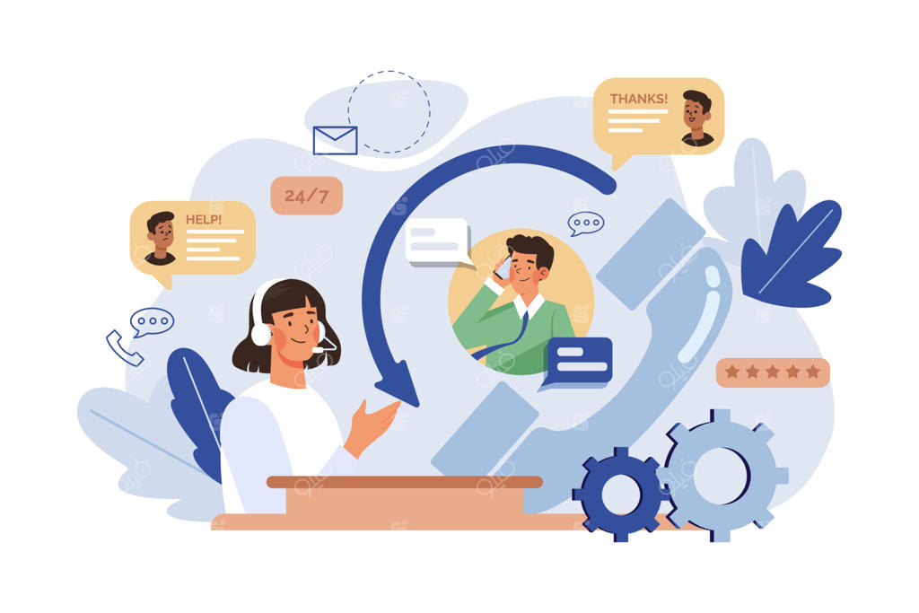 اپراتورهای خانم در حال پاسخگویی به مشتریان در مرکز تماس