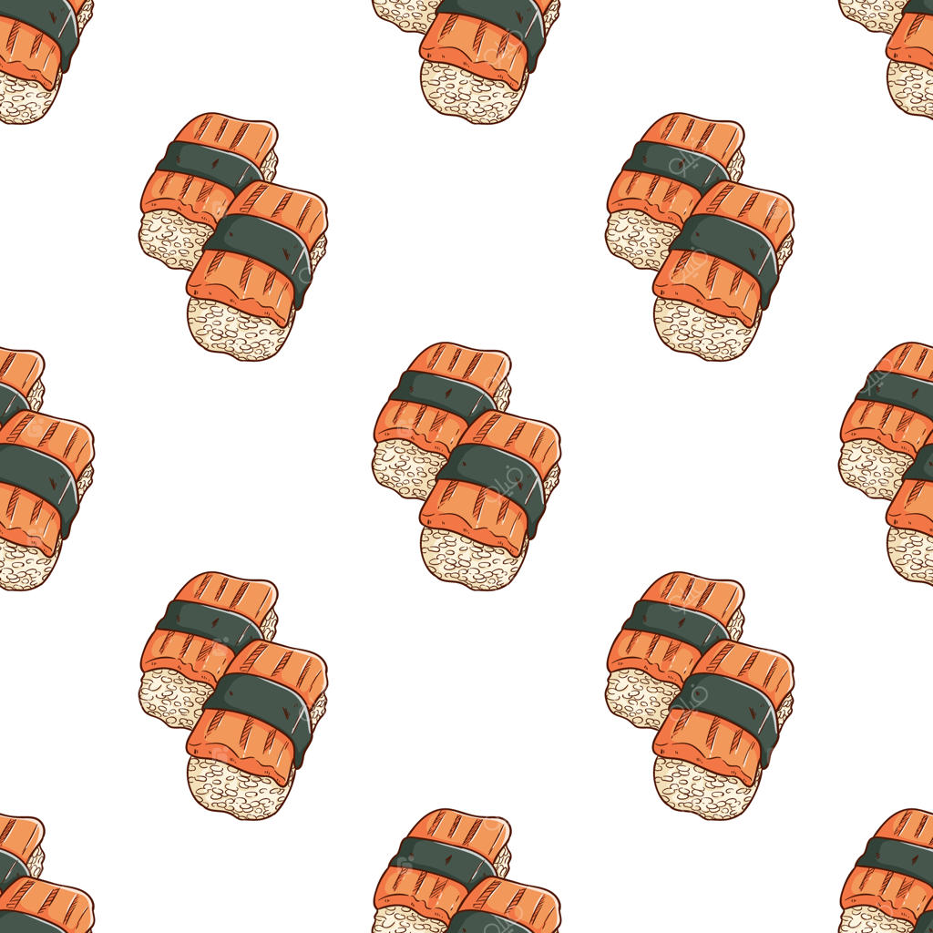 پترن یکپارچه سوشی با طراحی دستی