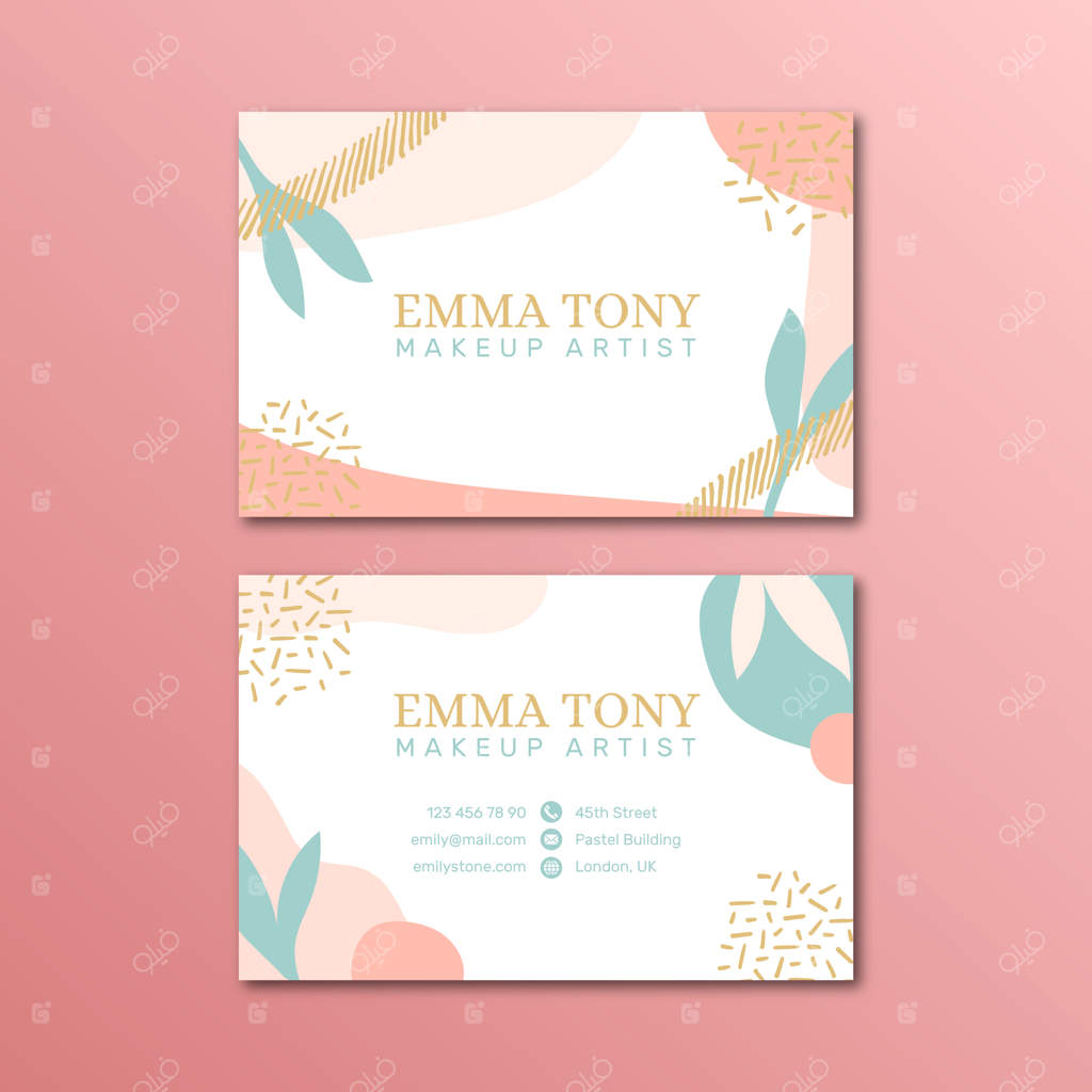 قالب کارت ویزیت با رنگ‌های پاستلی