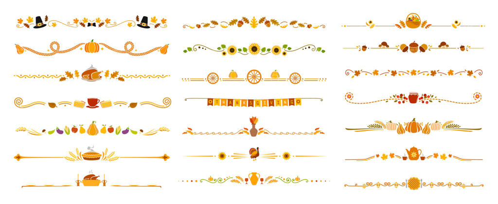 قاب‌های تزیینی برای روز شکرگزاری، حاشیه‌های پاییزی