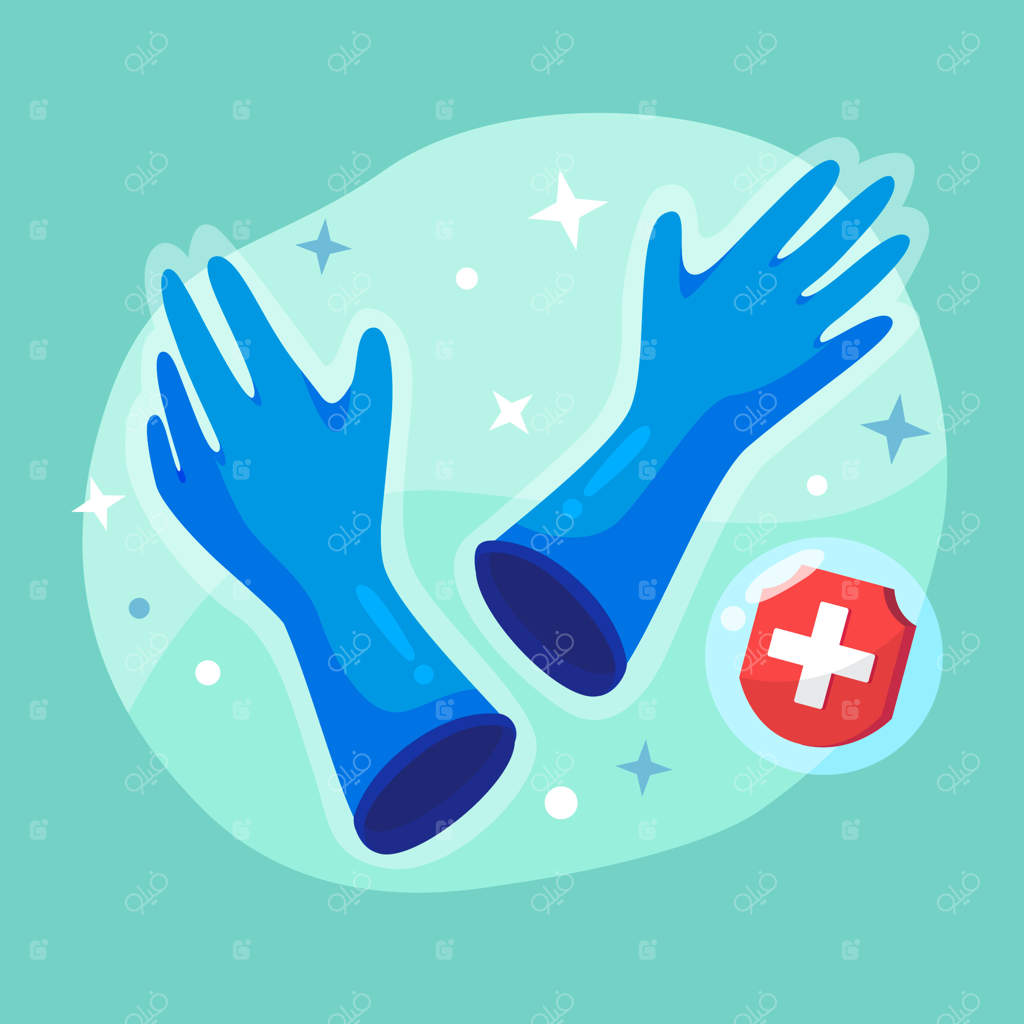 دستکش پزشکی آبی برای محافظت