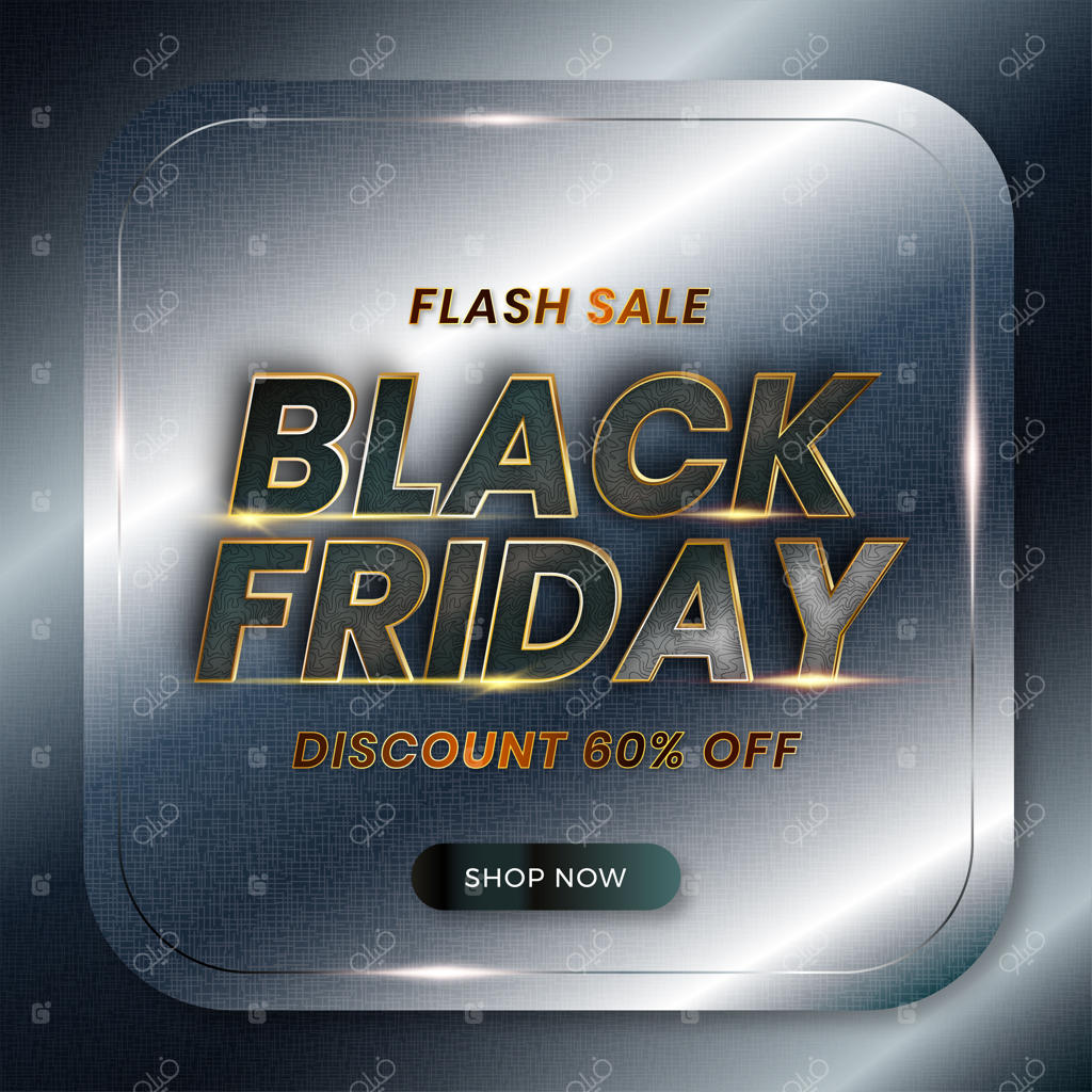 بنر شیک فروش ویژه جمعه سیاه برای تبلیغات و قالب شبکه‌های اجتماعی