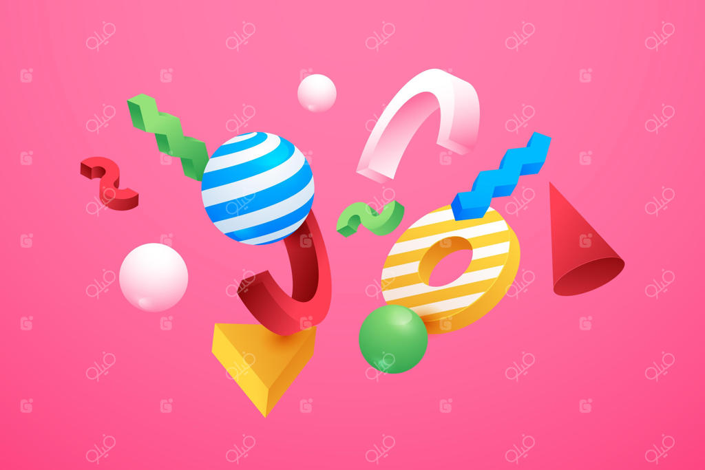 پس‌زمینه هندسی سه‌بعدی گرادینت