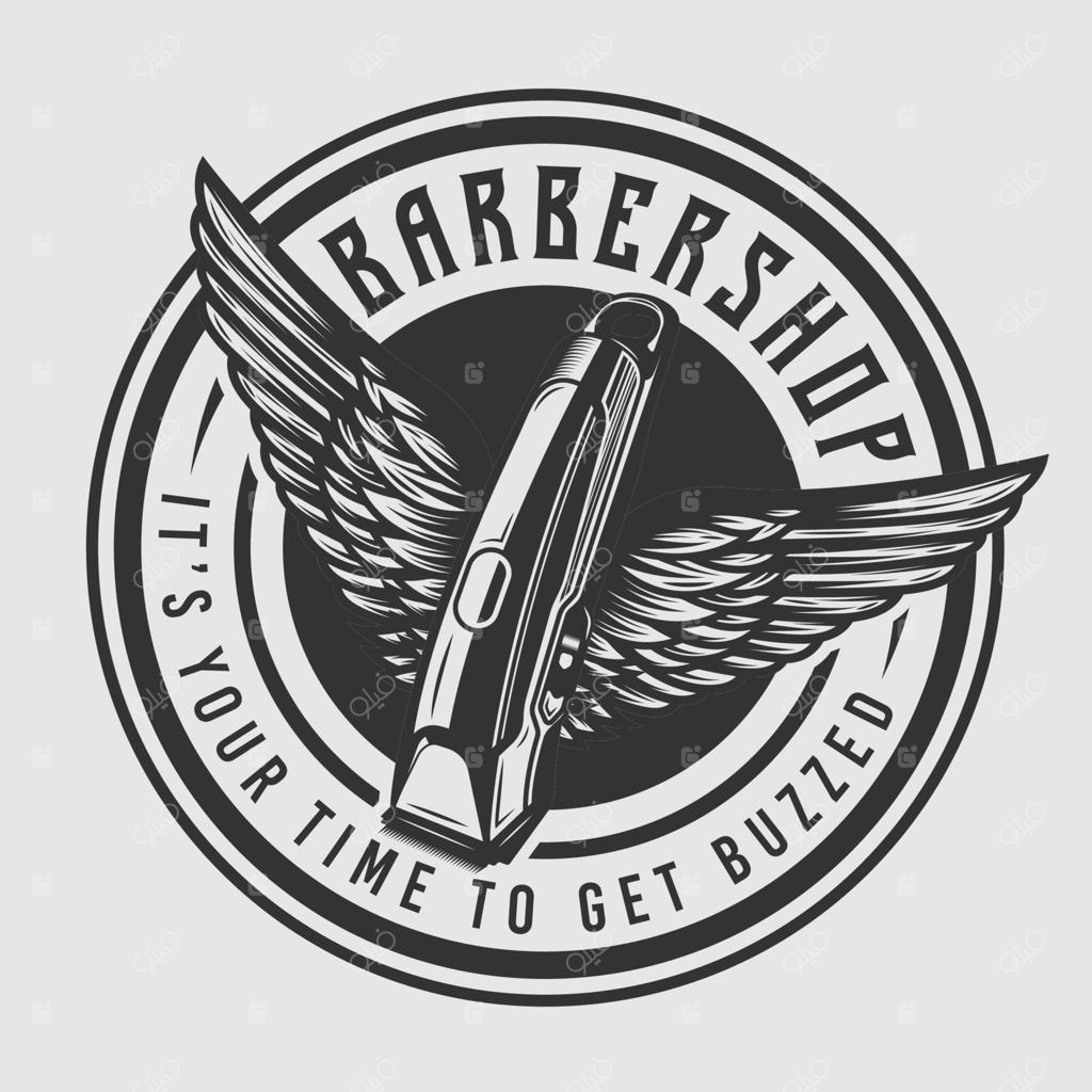 نشان قدیمی ماشین اصلاح با بالهای آرمگونه