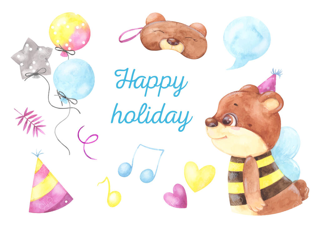 کارت تبریک آبرنگی تولد - مجموعه‌ای از طرح‌های جذاب