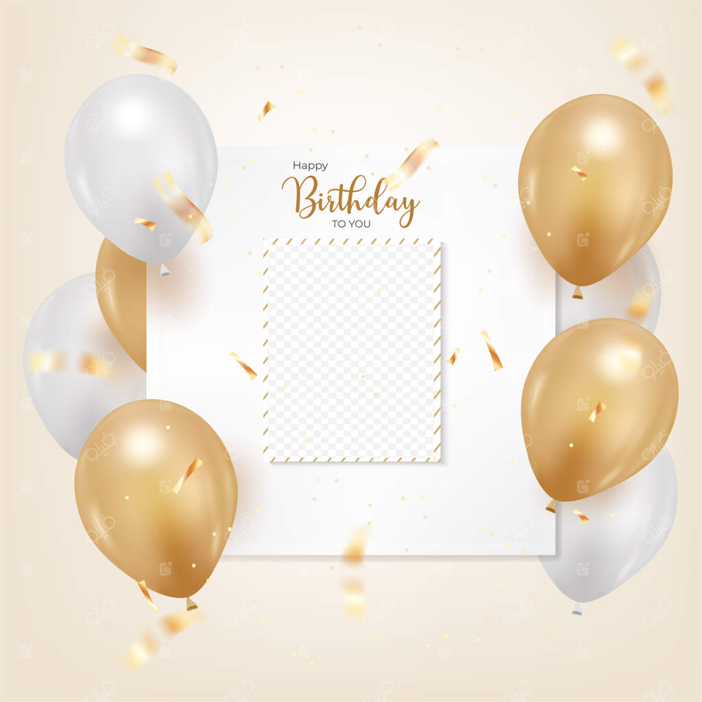 پس‌زمینه تولد مبارک با کلاژ عکس