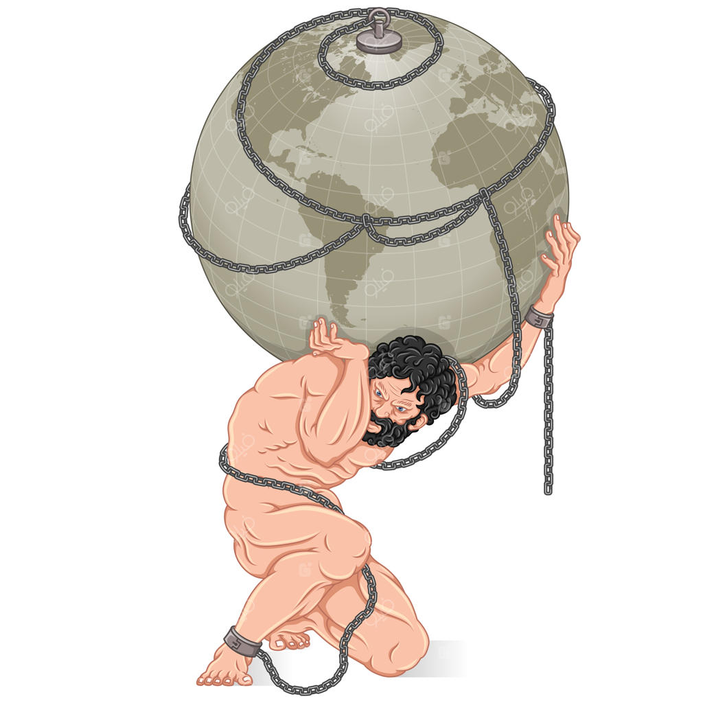 تیتان اطلس زنجیر شده به سیاره زمین