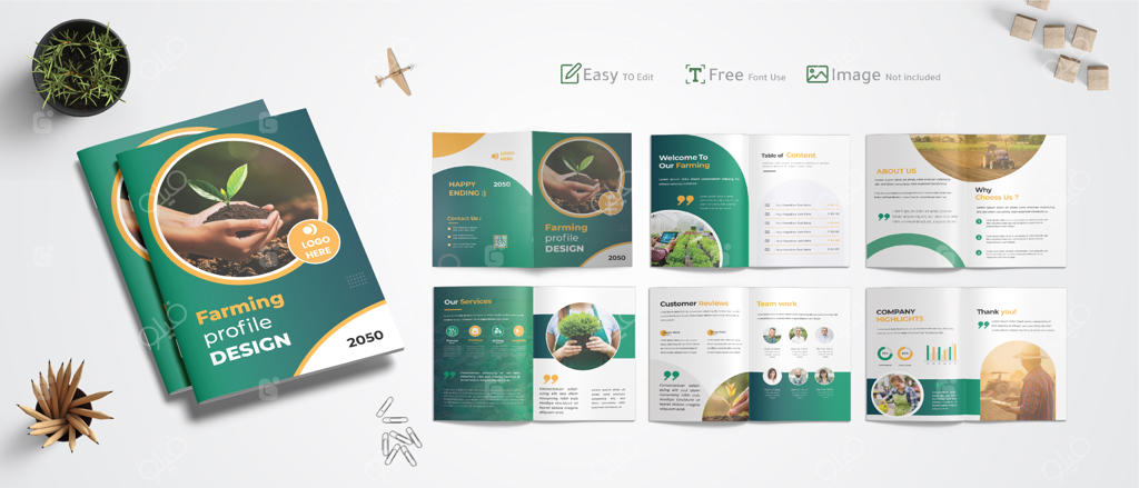 قالب بروشور، تراکت، گزارش و پروفایل شرکت کشاورزی