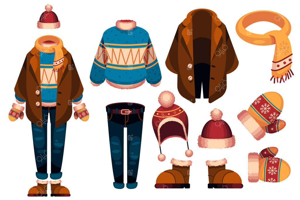 مجموعه لباس‌ها و لوازم زمستانی طراحی‌شده با دست