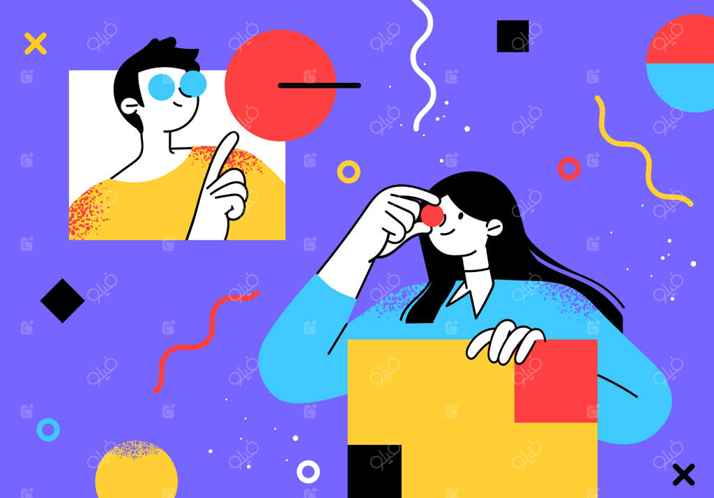 تصاویر افراد تجاری به سبک تخت: مفهوم ارتباط همکاران در محیط کاری غیررسمی