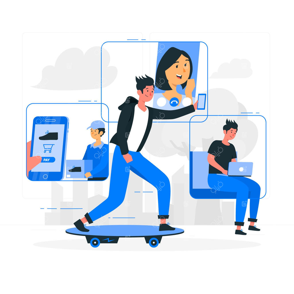 تصویرسازی مفهوم زندگی موبایل