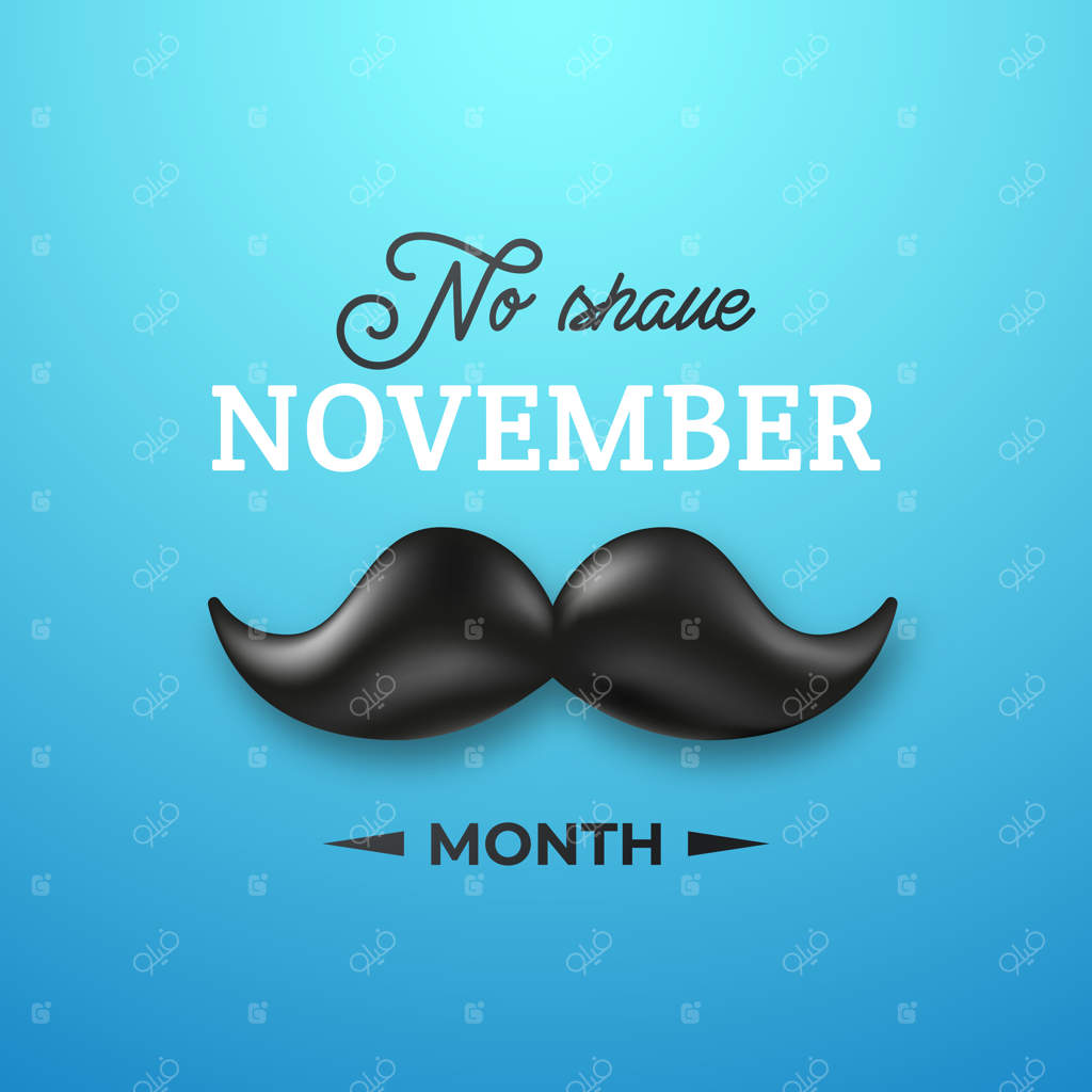 سبیل سیاه براق برای ماه نوامبر بدون اصلاح.